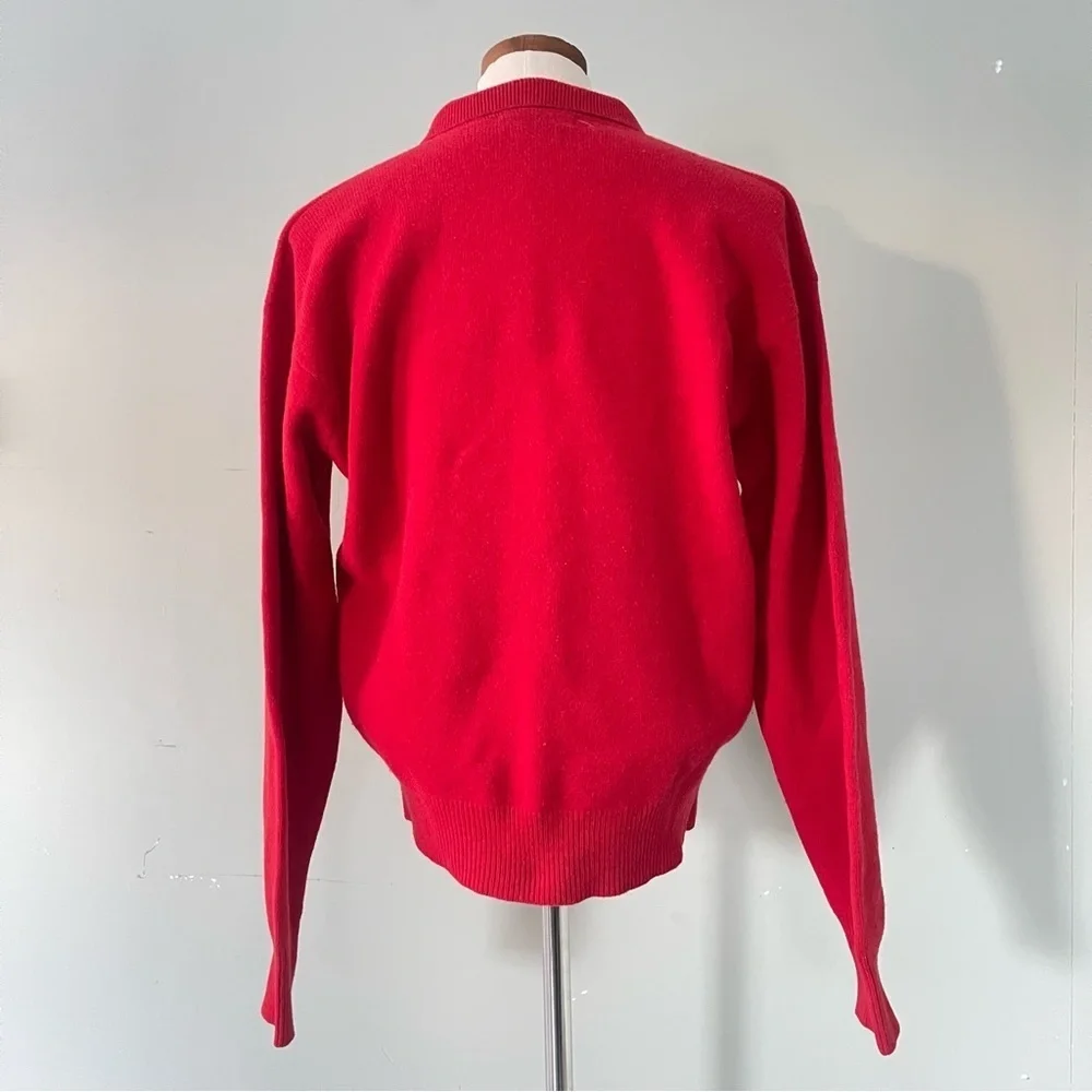 Vintage Polo Ralph Lauren Red collar pullover sweater 100% Lambswool Large